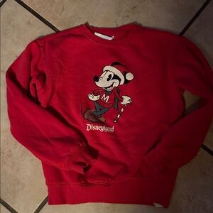 Disney Red Mickey Mouse Holiday Crewneck Sweatshirt